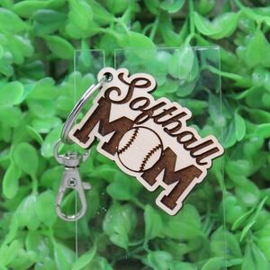 Softball Mom Wooden Key Holder